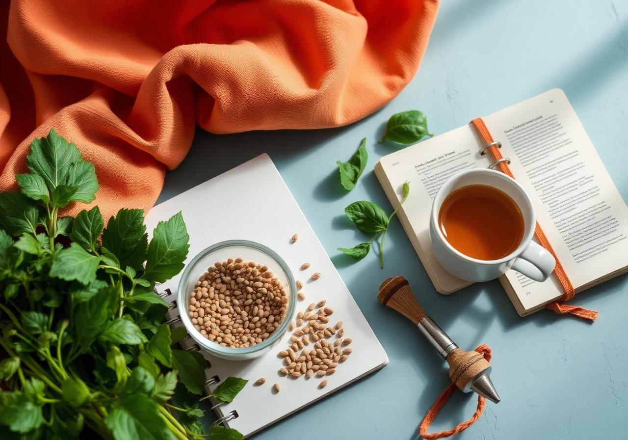 Calm wellness flat lay representing women's hormonal health and PCOS care